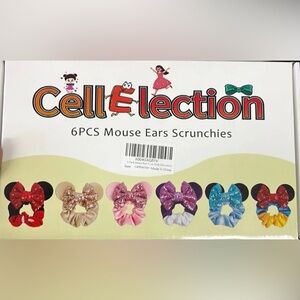 Mouse Ears Scrunchies Set - Pink, Purple, Blue, Gold